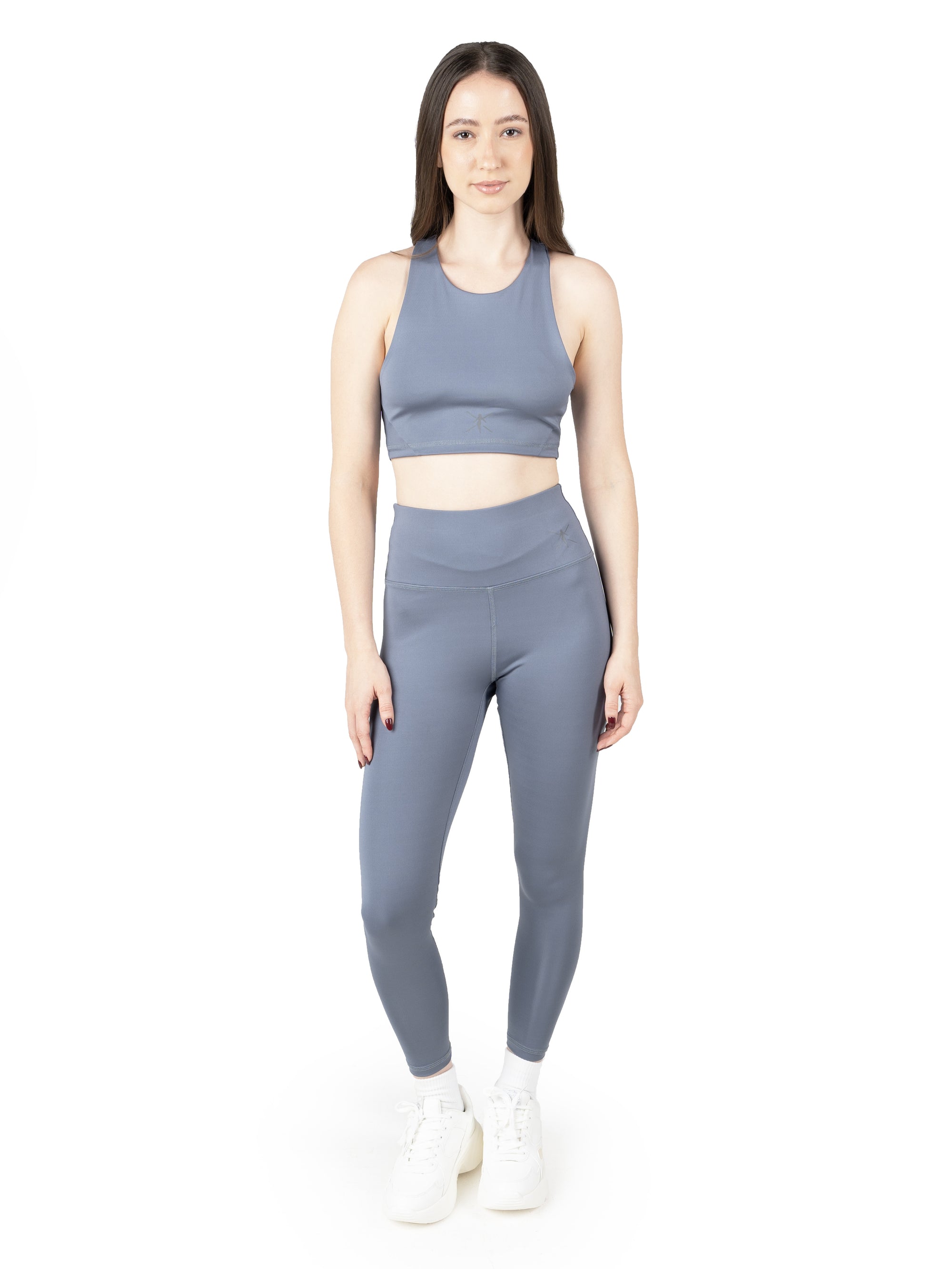 Light Grey Cross Back Sports Bra & High Waist Leggings Co Ord Set