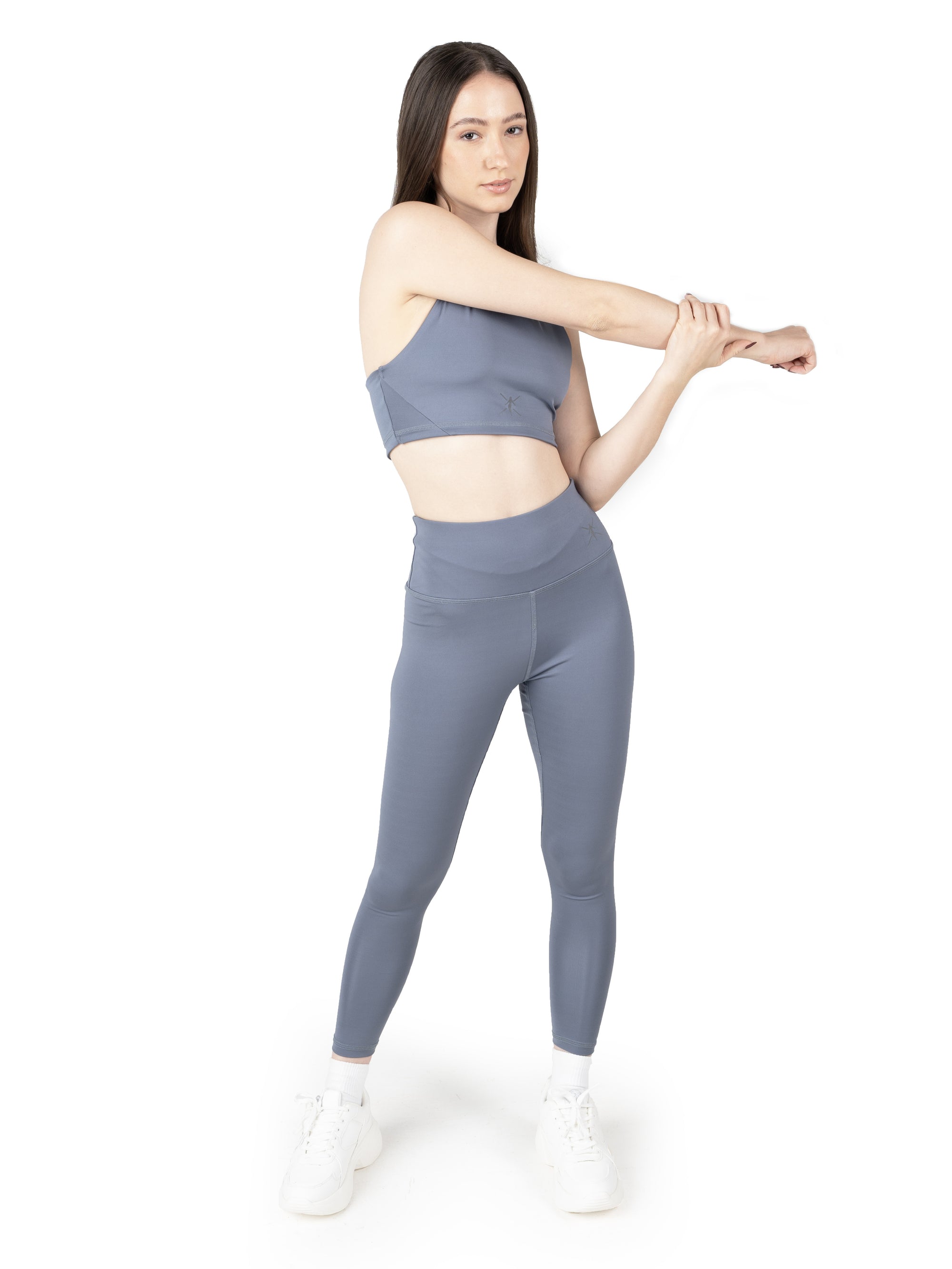 Light Grey Cross Back Sports Bra & High Waist Leggings Co Ord Set