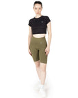 Olive Green High Waist Biker shorts