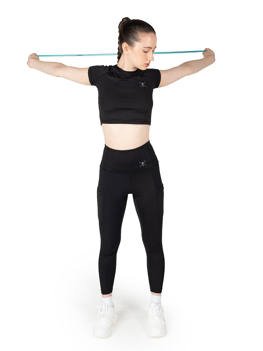 Deep Black Active Crop top