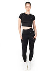 Deep Black Active Crop top