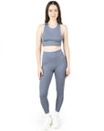 Light Grey Cross Back Sports Bra & High Waist Leggings Co Ord Set