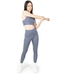 Light Grey Cross Back Sports Bra & High Waist Leggings Co Ord Set