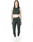 Dark Saga Green Full Coverage Active Bra & High Waist Leggings Co Ord Set