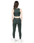 Dark Saga Green Full Coverage Active Bra & High Waist Leggings Co Ord Set