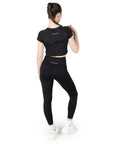 Deep Black Active Crop top & Tights Co Ord Set