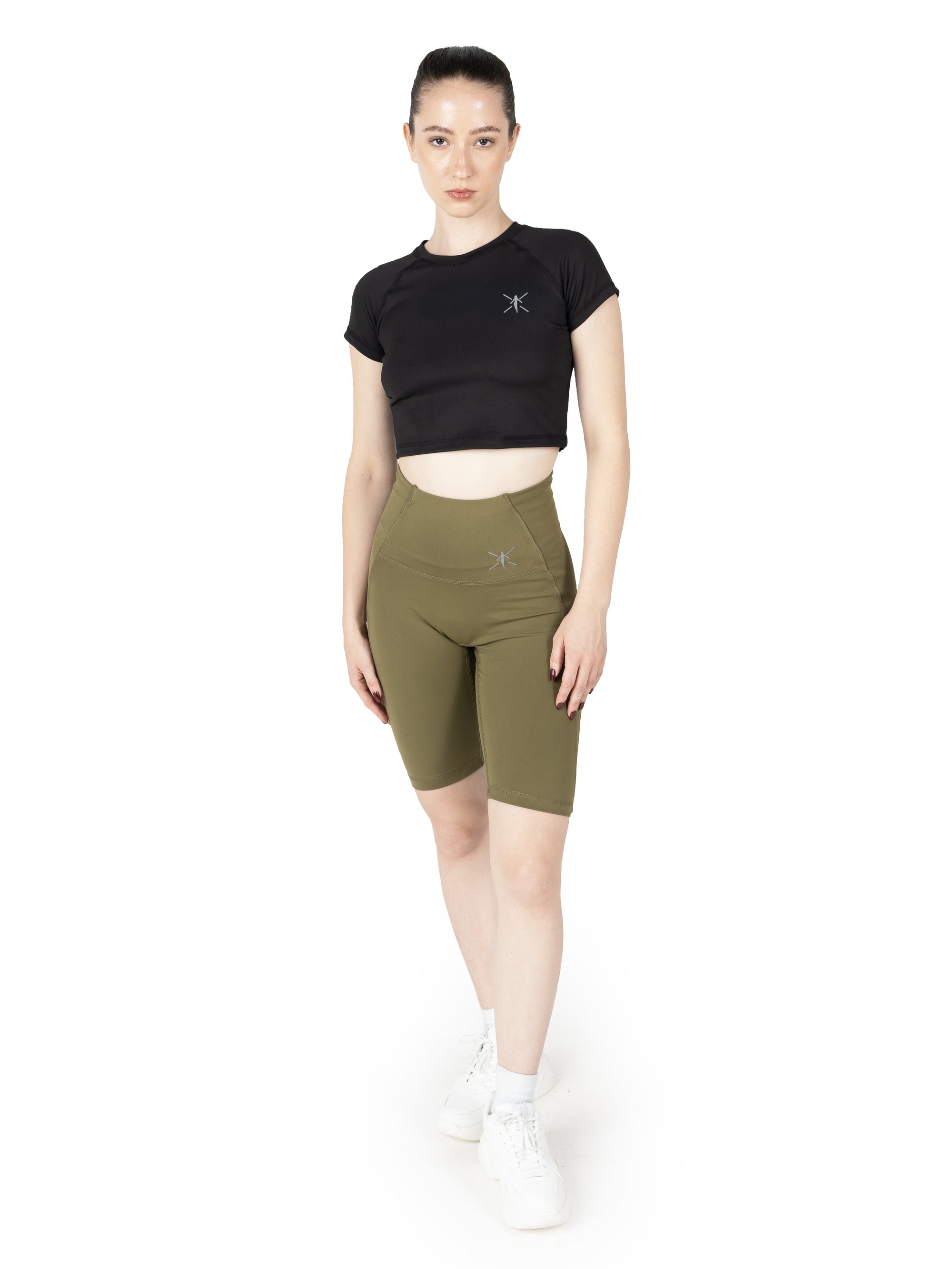 Olive Green High Waist Biker shorts