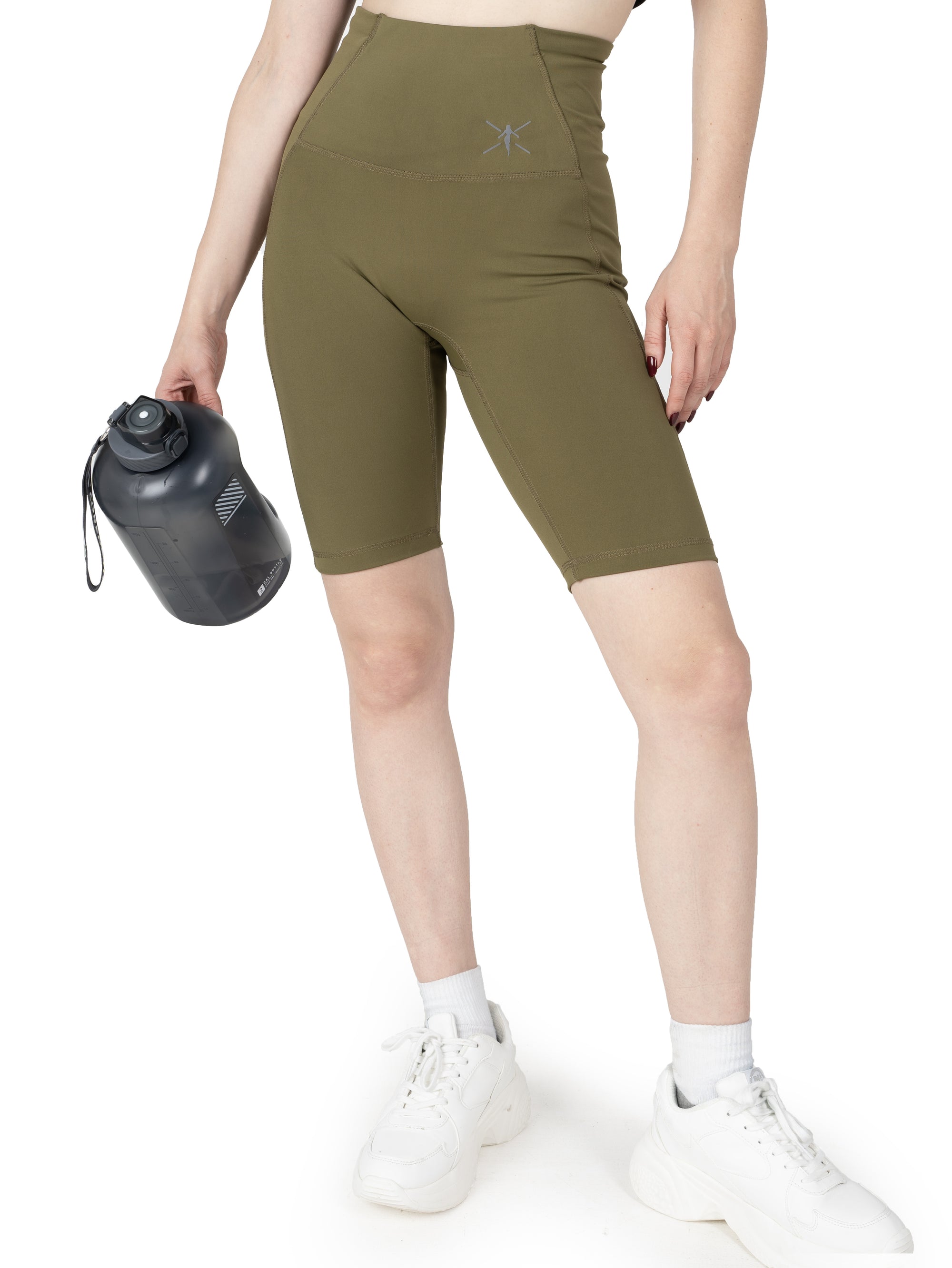 Olive Green High Waist Biker shorts