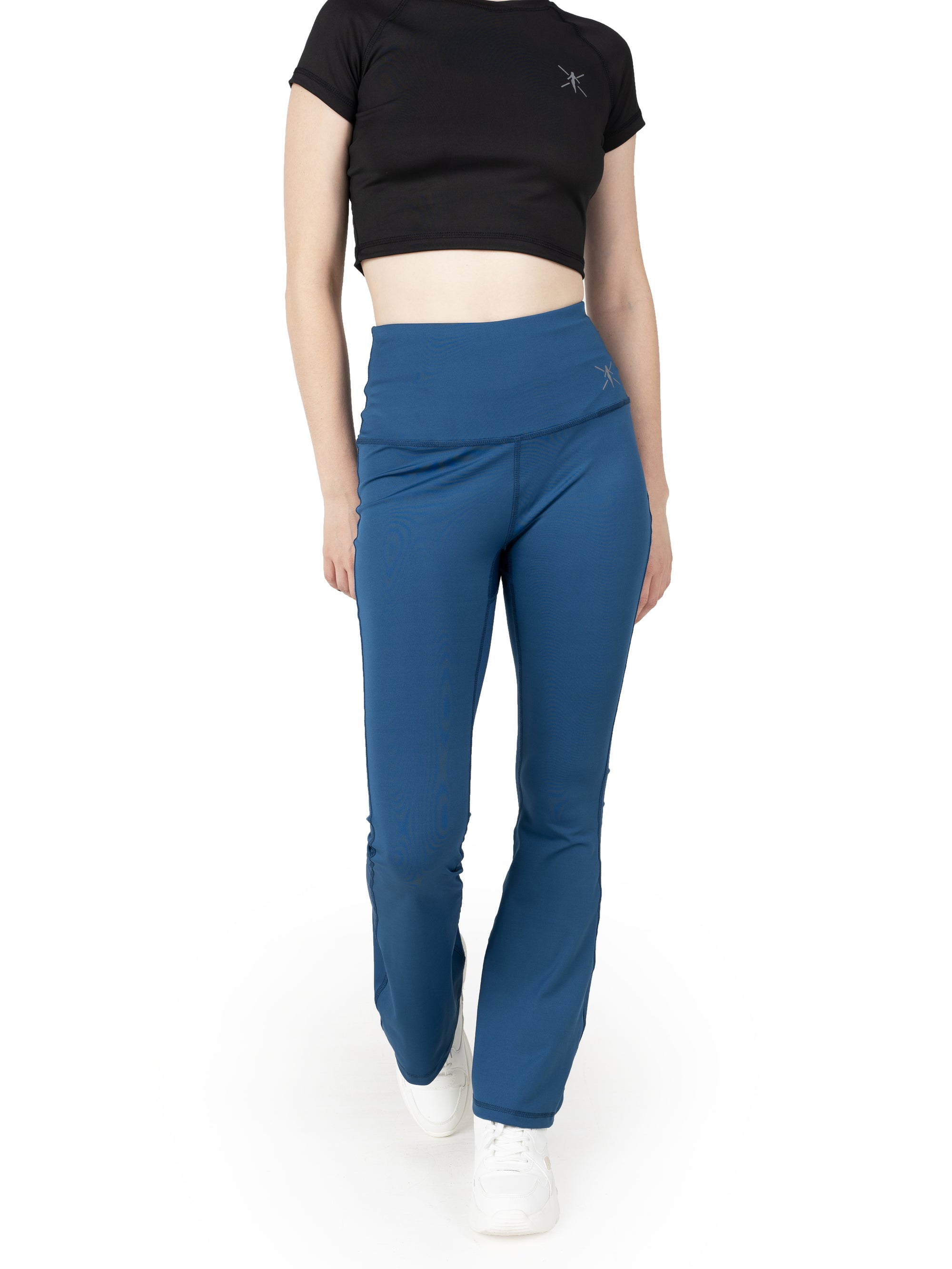 Airforce Blue High Waist Flared Pant