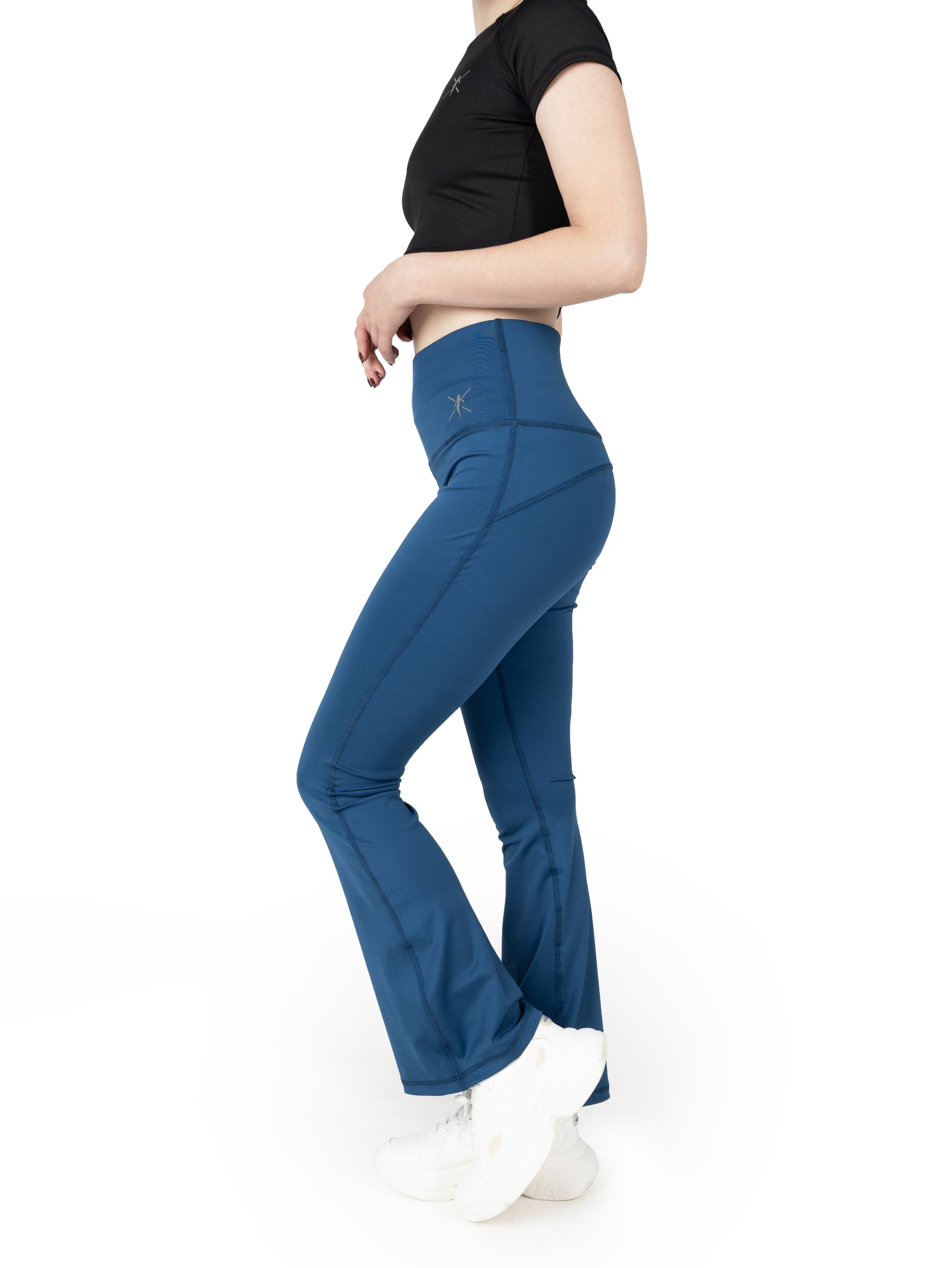 Airforce Blue High Waist Flared Pant