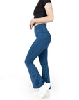 Airforce Blue High Waist Flared Pant