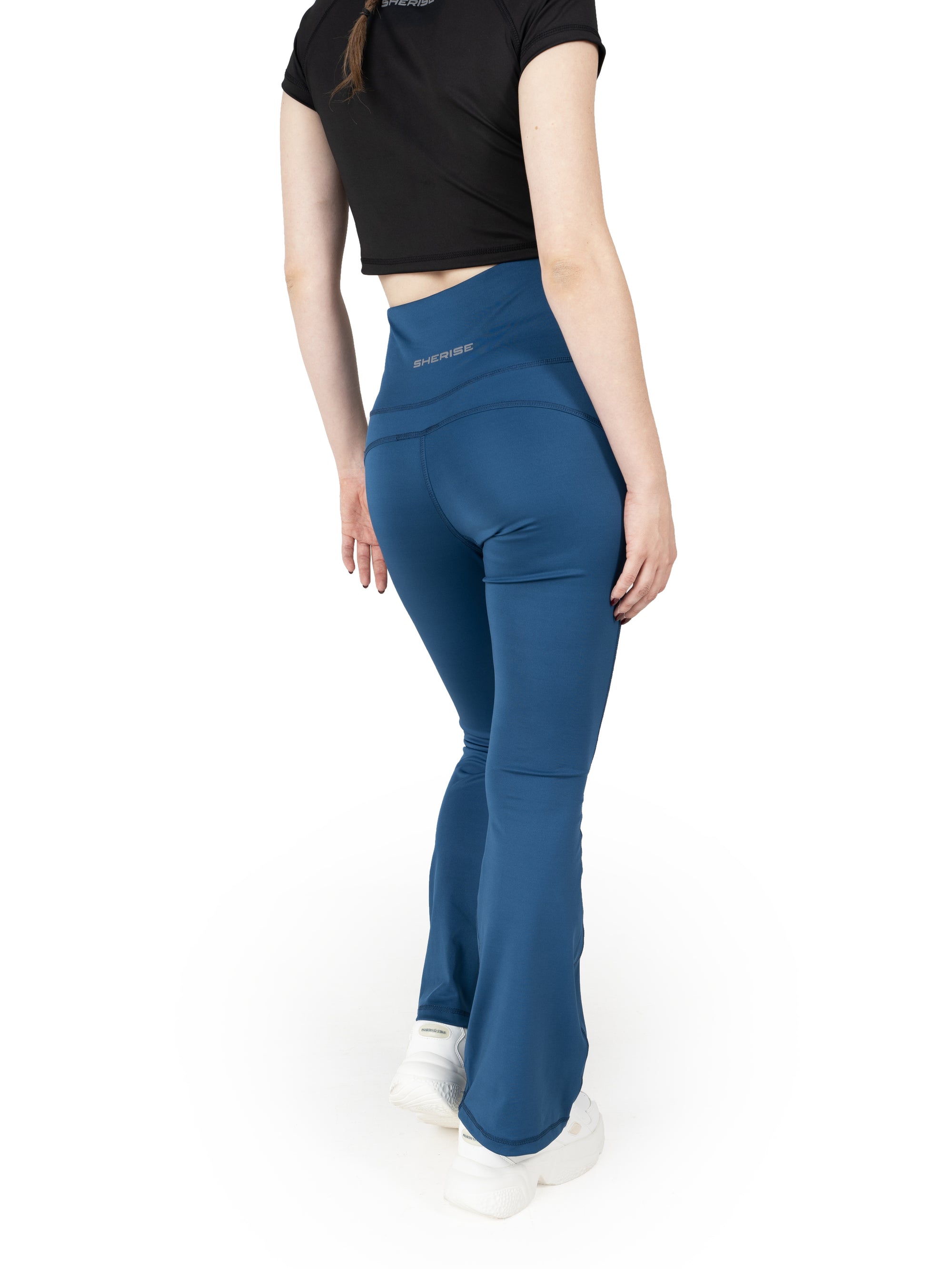 Airforce Blue High Waist Flared Pant