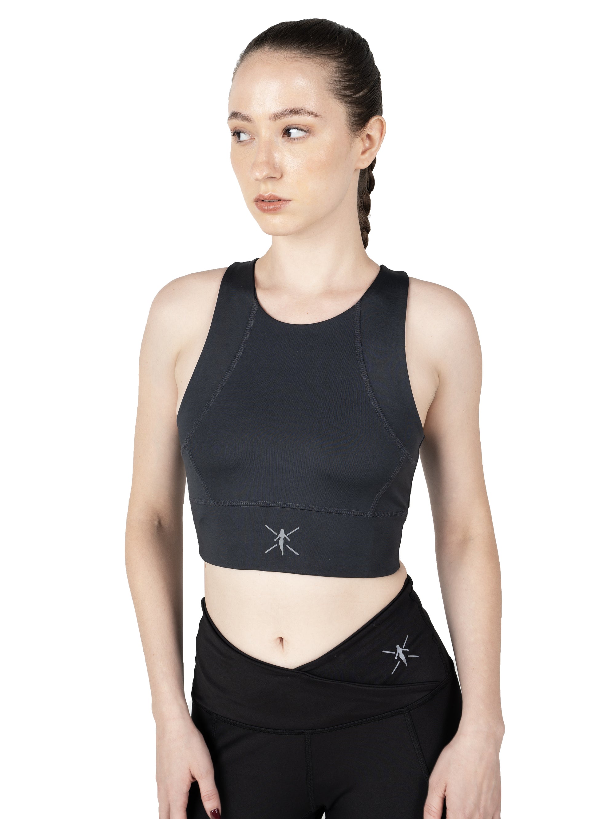 Coal Black Racerback Sports Bra