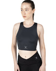 Coal Black Racerback Sports Bra