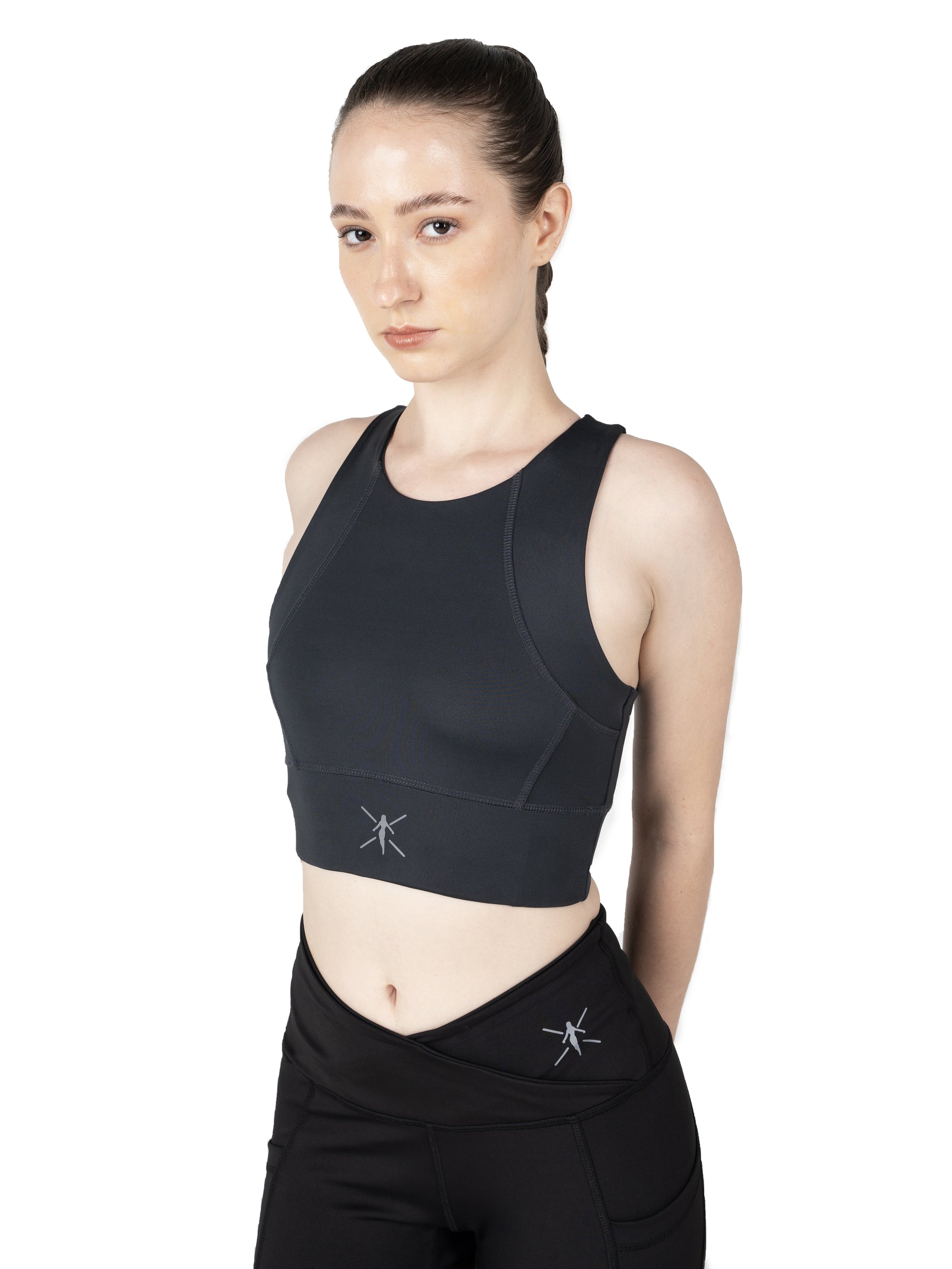 Coal Black Racerback Sports Bra