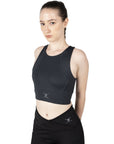 Coal Black Racerback Sports Bra