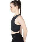 Coal Black Racerback Sports Bra