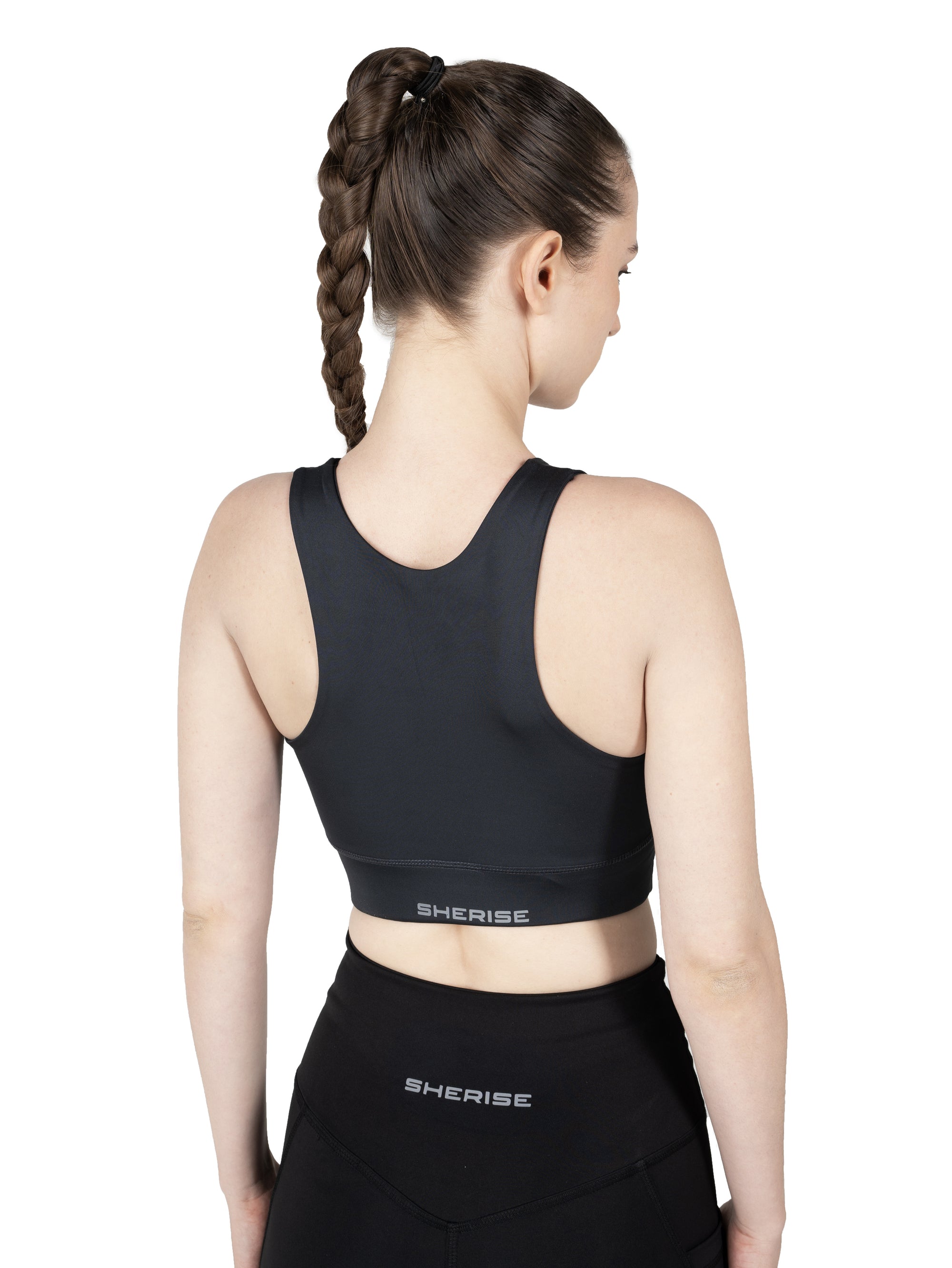 Coal Black Racerback Sports Bra