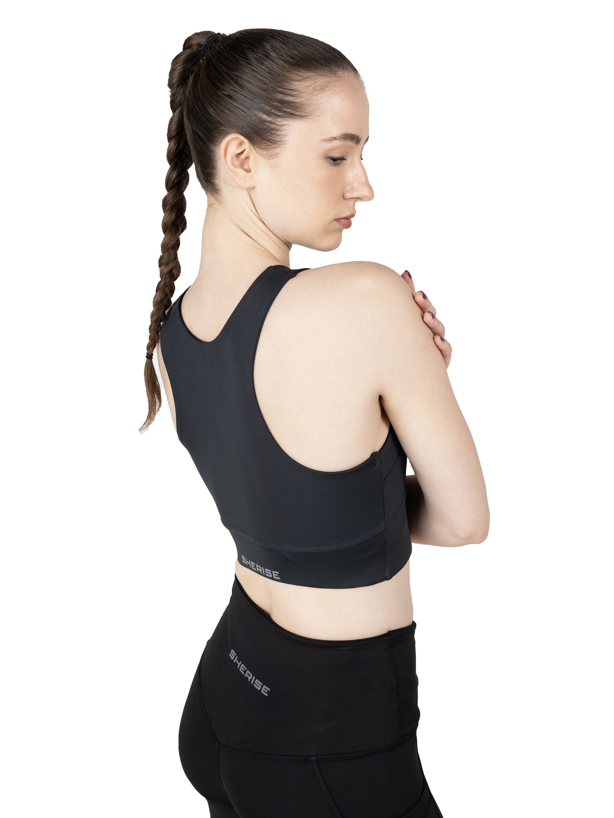 Coal Black Racerback Sports Bra