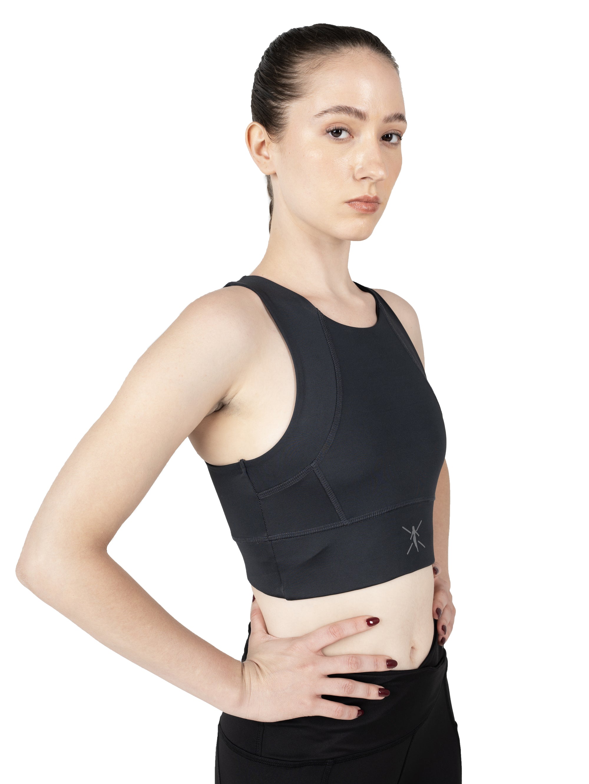 Coal Black Racerback Sports Bra