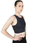 Coal Black Racerback Sports Bra