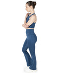 Blue Racerback Sports Bra & High Waist Flared Pant Co Ord Set