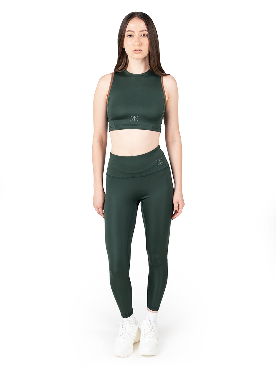 Dark Saga Green High Waist Leggings