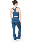 Blue High Waist Flared Pant