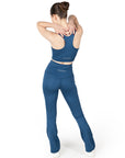 Blue High Waist Flared Pant